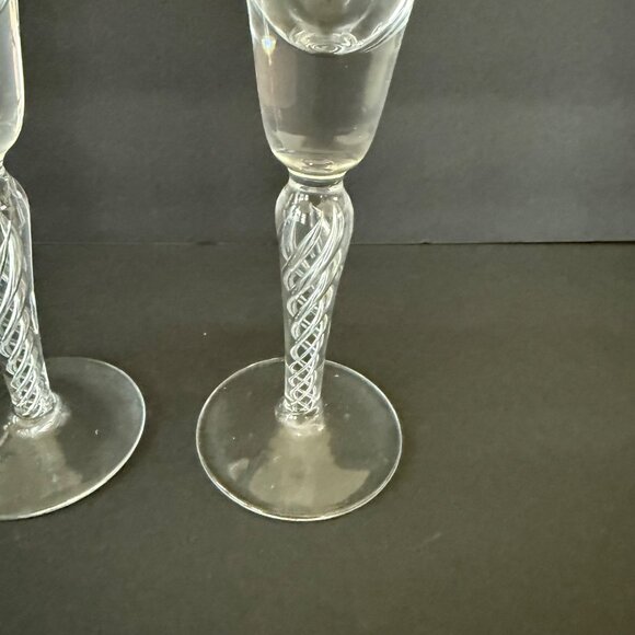 Vintage Twisted Bohemia Stem Cordial Glasses Set Of 3 - Picture 2 of 3